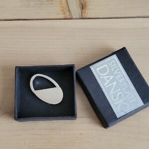 Dansk Silverplate Keychain Heart Key Ring